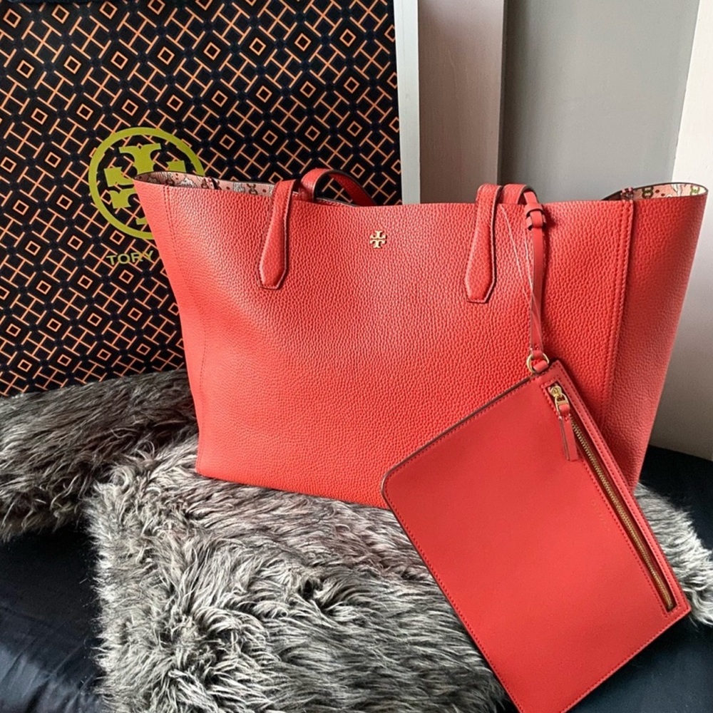 TORY BURCH POPPY RED / PINK
SEAHORSE BLAKE TOTE - Picture 9 of 9